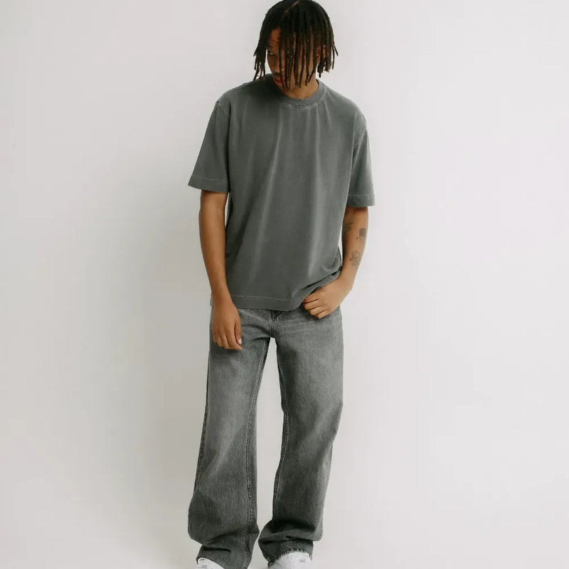 Camiseta Cold Blanks Tubular Regular Cinza Estonado