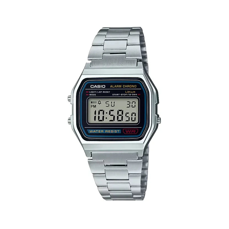 Relógio Casio Vintage Silver Black A158WA-1