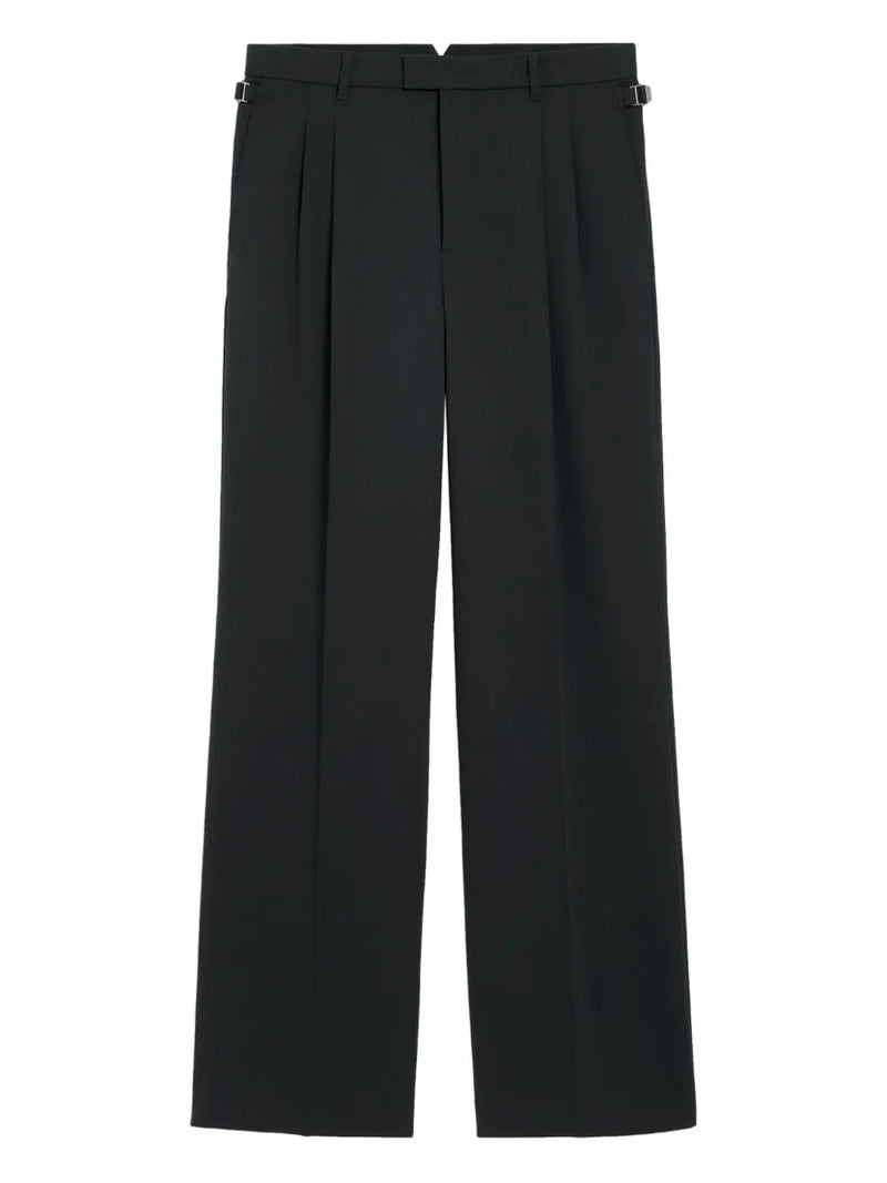 AMI Paris Calça wide leg de lã cintura baixa