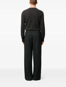 AMI Paris Calça wide leg de lã cintura baixa