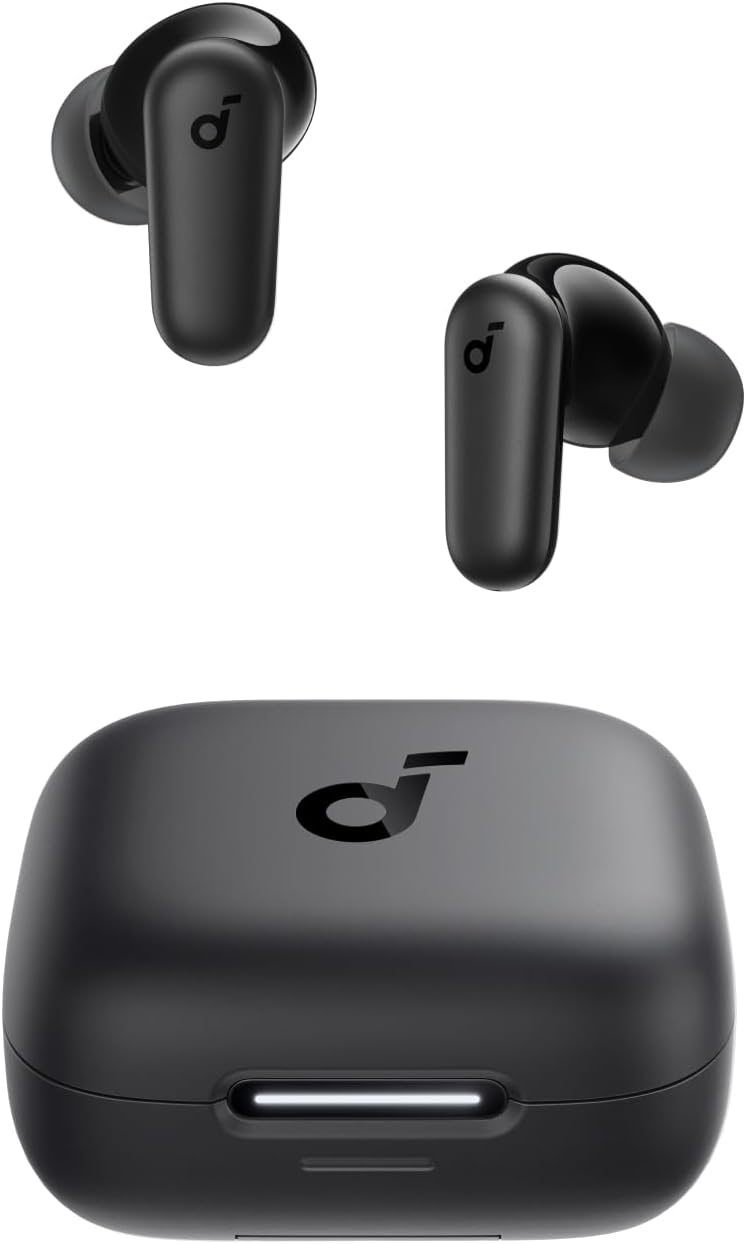 soundcore P30i by Anker, Fones de Ouvido com Cancelamento de Ruído, Graves Poderosos, 45H de Reprodução, Estojo 2-em-1 com Suporte para Celular, IP54, Bluetooth 5.4, Fones Sem Fio