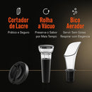 Kit Abridor de Vinho Elétrico 4 em 1