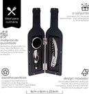 KIT Para Vinho 3 Peças Sommelier em Estojo Estilo Garrafa