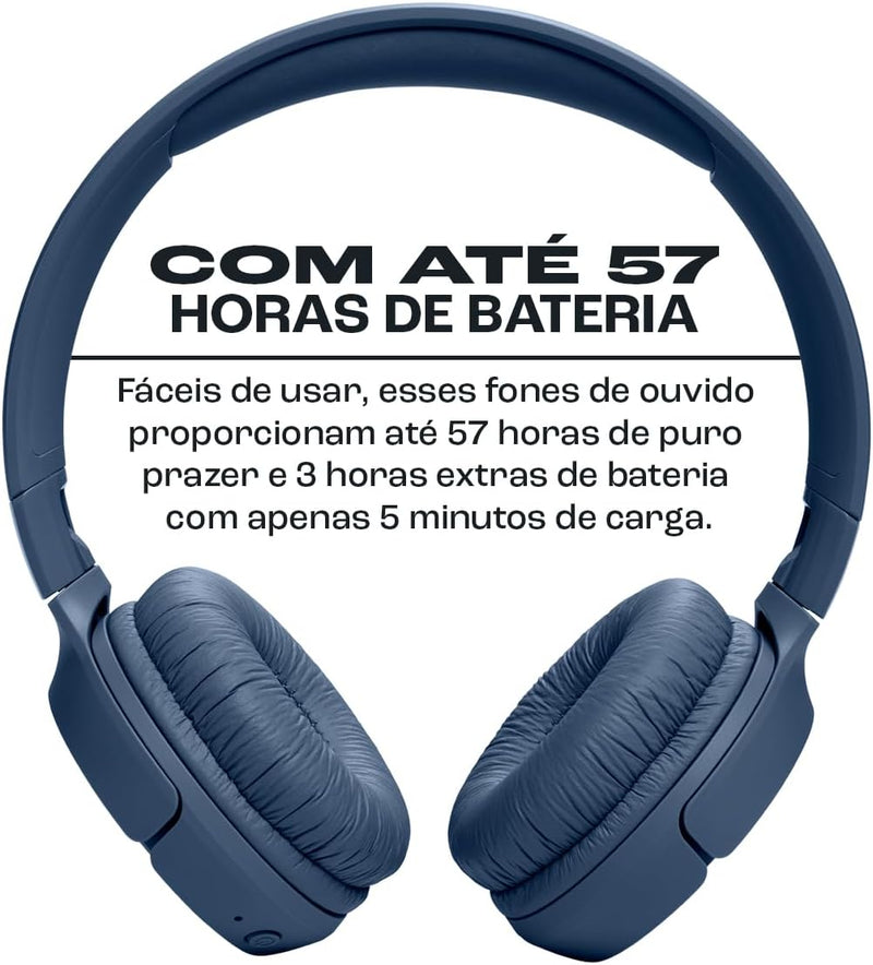 JBL, Fone de Ouvido Bluetooth, Tune 520BT, On-ear, Sem Fio - Azul