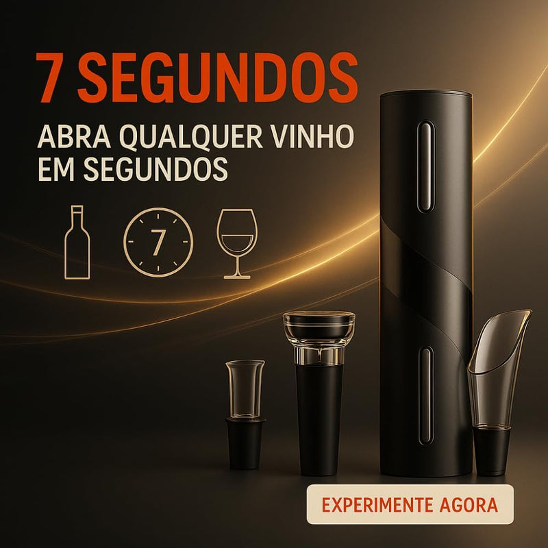 Kit Abridor de Vinho Elétrico 4 em 1