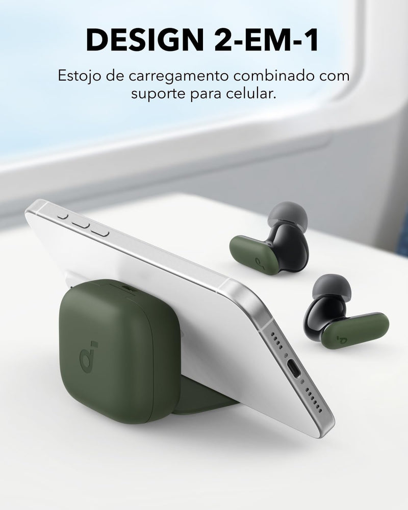 soundcore P30i by Anker, Fones de Ouvido com Cancelamento de Ruído, Graves Poderosos, 45H de Reprodução, Estojo 2-em-1 com Suporte para Celular, IP54, Bluetooth 5.4, Fones Sem Fio
