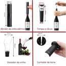 Kit Abridor de Vinho Elétrico Premium - 4 em 1