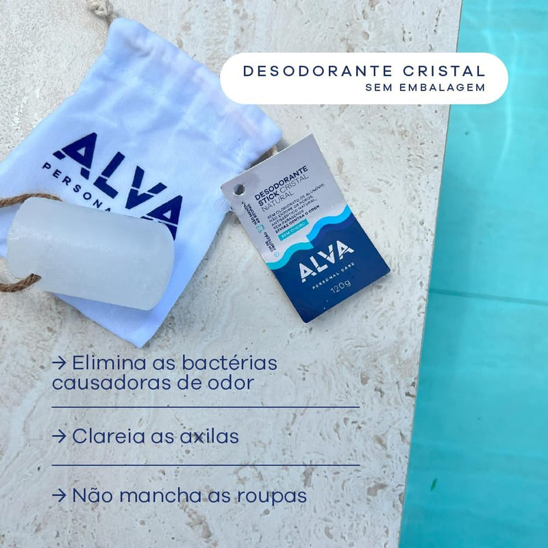 Alva Personal Care Desodorante Stick Cristal Sem Embalagem Alva - 120G