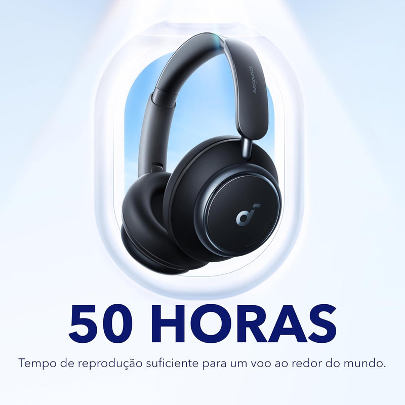 soundcore by Anker Space Q45 Fones de Ouvido com Cancelamento de Ruído Adaptativo, Redução de Até 98%, 50H de Reprodução, Controle no App, Áudio Hi-Res LDAC, Ajuste Confortável, Bluetooth 5.3