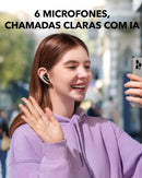 soundcore P40i da Anker, Fones de Ouvido Sem Fio, Cancelamento de Ruído Adaptativo, Graves Poderosos, 60H de Reprodução, Estojo com Suporte, IPX5, Carregamento Sem Fio, Bluetooth 5.3