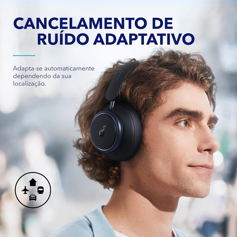 soundcore by Anker Space Q45 Fones de Ouvido com Cancelamento de Ruído Adaptativo, Redução de Até 98%, 50H de Reprodução, Controle no App, Áudio Hi-Res LDAC, Ajuste Confortável, Bluetooth 5.3