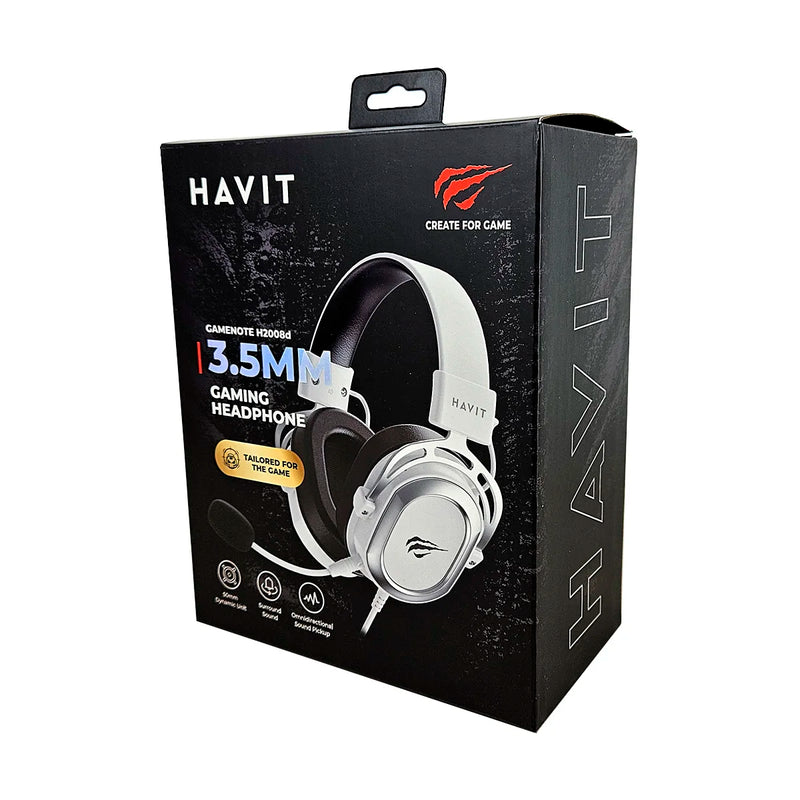 Headset Gamer Havit Gamenote H2008d Mic Removível Branco