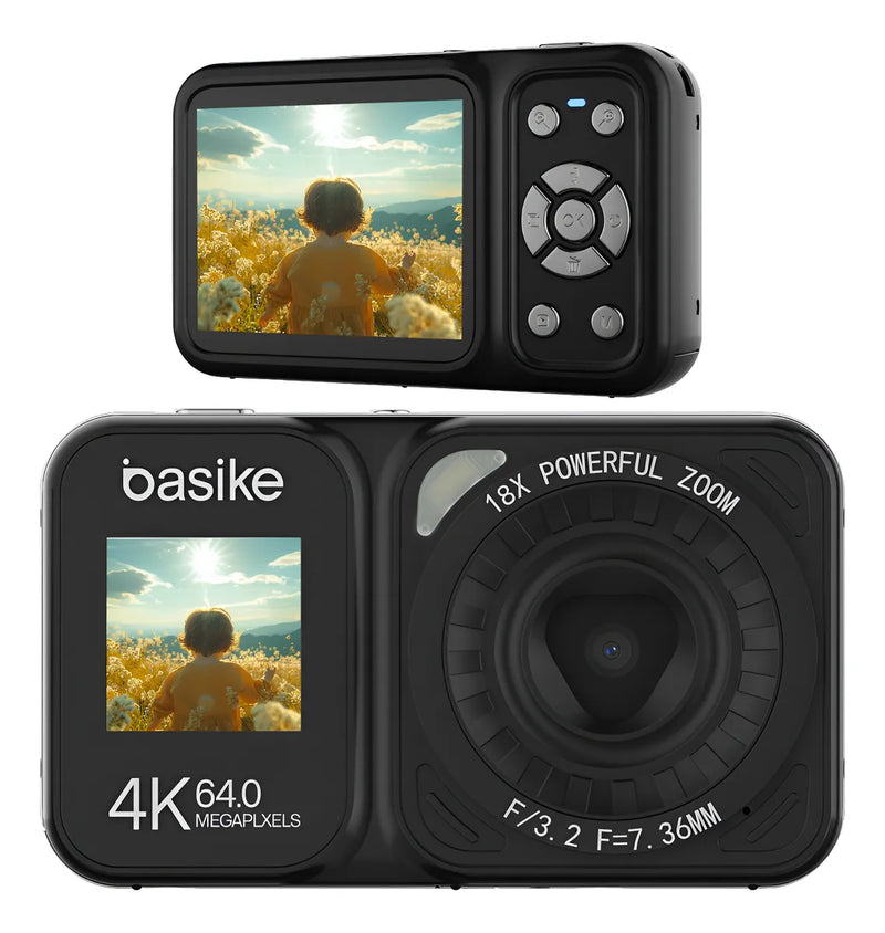 Câmera Digital 4k Ultra Hd 64mp Com Zoom Af, Tela Dupla