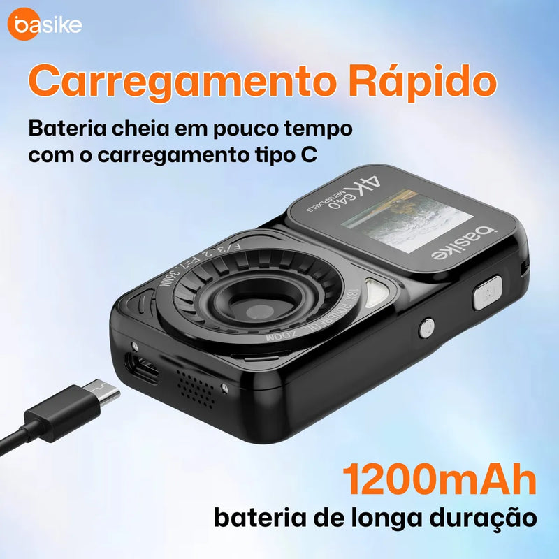 Câmera Digital 4k Ultra Hd 64mp Com Zoom Af, Tela Dupla