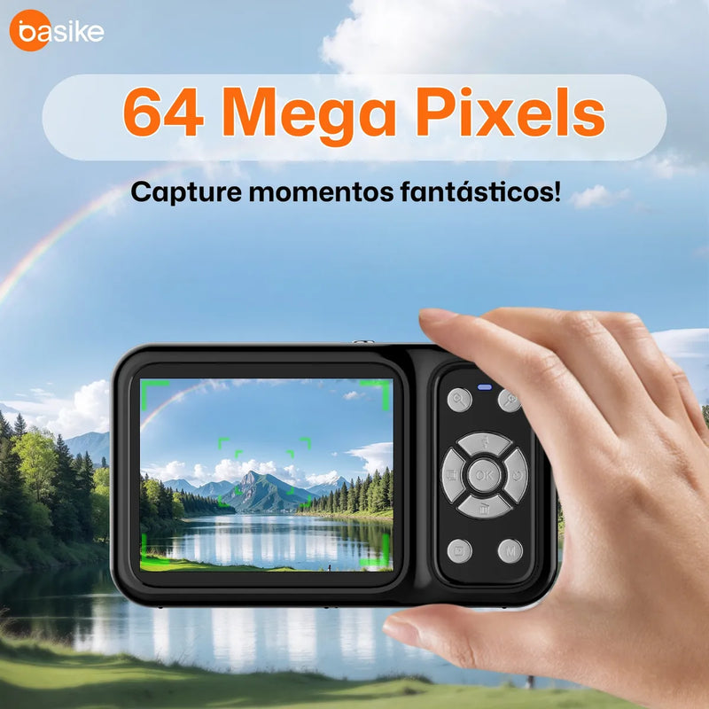 Câmera Digital 4k Ultra Hd 64mp Com Zoom Af, Tela Dupla