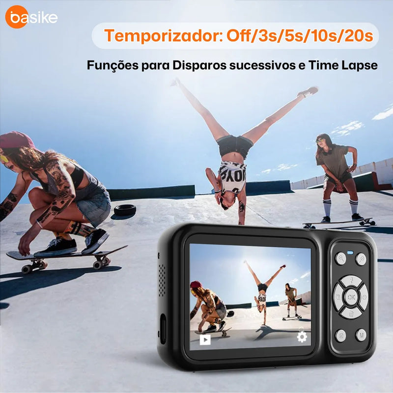 Câmera Digital 4k Ultra Hd 64mp Com Zoom Af, Tela Dupla