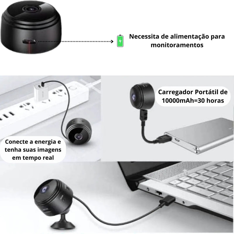 Kit 3 Mini Câmera Espiã Wi-fi A9 Pequena Com Gravação Voz
