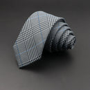 Mens Ties 6cm Classic Cotton Handmade Skinny Grey Plaid Neckties Striped Narrow Collar Slim Cashmere Casual Tie Accessories Gift