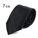 New Classic Black Ties for Men Silk Mens Neckties for Wedding Party Business Adult Neck Tie 3 Sizes Casual Solid Tie