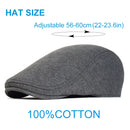 Cotton Newsboy Caps Men Women Hat Soft Casual Beret Solid Unisex Retro Hat Driver Flat Cap The waiter Cap
