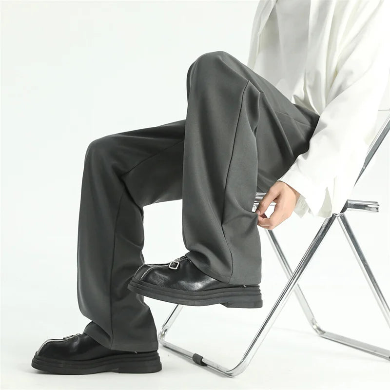 Men's Straight Pants Thin Man Black Comfortable Pant Summer Casual Streetwear Loose Trouser Japanese 5XL Trendy Fashion