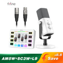 FIFINE Gaming Audio Set Microphone/Mixer/Headset for Streaming Podcasting,Podcast Set for Youtube/OBS/Tiktok/X/VK - AM8/H9/SC3