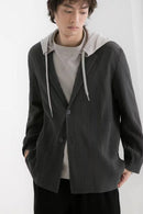 Miyake Pleated Blazer Black Suits For Men High Quality Casual Japanese Style Blazers Stretch Fabric Slim Fit Coat