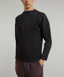Miyake Pleated Man Long Sleeve T-Shirt Fashion Classic Black Turtleneck Top
