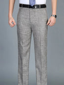 Straight Men's Summer Pants Social Tailoring Cotton Business Linen Male Suit Trousers Elegant Dress Clothing Premium 2024