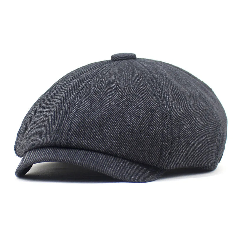 Men's Octagonal Newsboy Hat Cotton Cap French Street Style Gatsby Ivy Cabbie Caps Golf Scally Hat