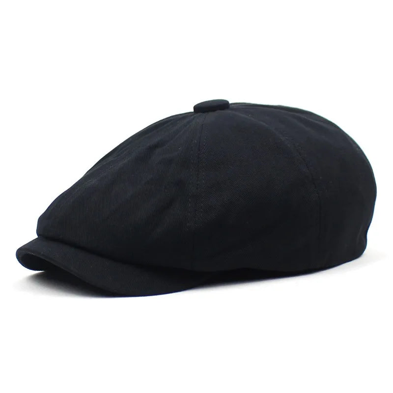 Men's Octagonal Newsboy Hat Cotton Cap French Street Style Gatsby Ivy Cabbie Caps Golf Scally Hat