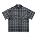 West Coast Chicano Floral Loose Workwear irt Heavyweight Khaki Five-Quarter Sve Hip Hop Sle Embroidered Youth Faion