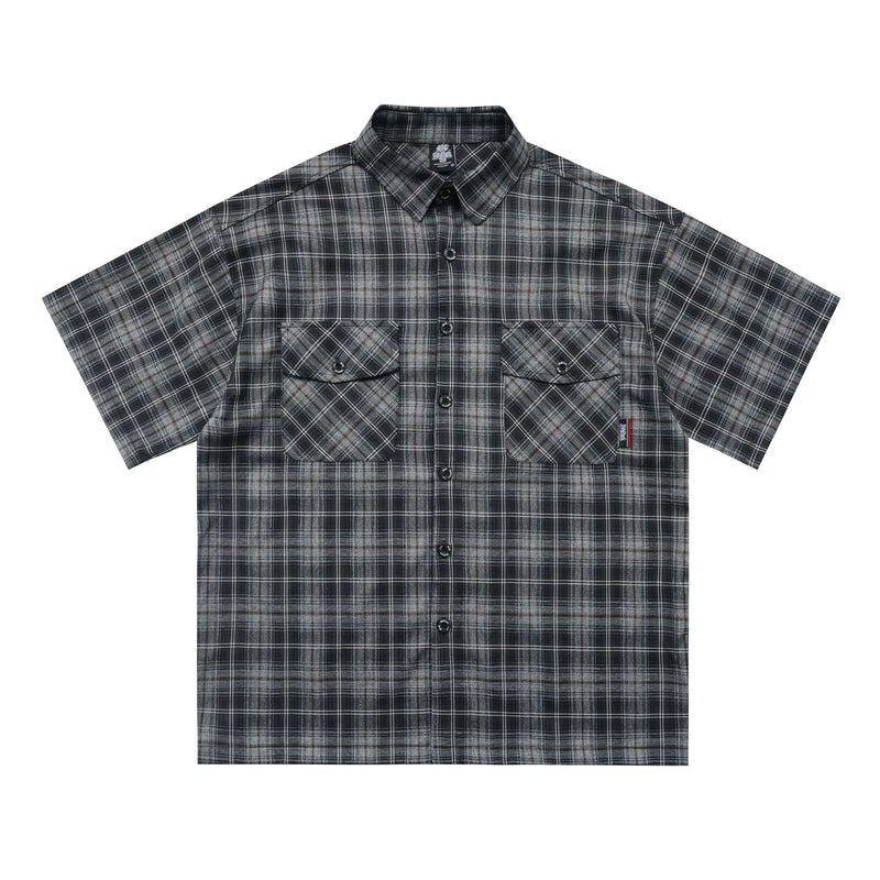 West Coast Chicano Floral Loose Workwear irt Heavyweight Khaki Five-Quarter Sve Hip Hop Sle Embroidered Youth Faion