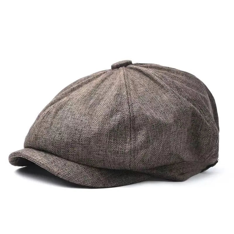 Men's Octagonal Newsboy Hat Cotton Cap French Street Style Gatsby Ivy Cabbie Caps Golf Scally Hat