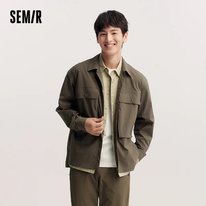 Semir Long Sleeve Shirt Men Workwear Style Textured Jacket 2025 New Spring Oversize Top for Trendy and Comfortable Outfits