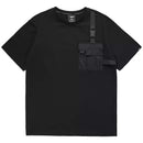 Tactical Function Style Pocket Streamer Patchwork Design Summer T Shirt Mens Clothing Y2K High Street Short Sleeve Techwear Tops