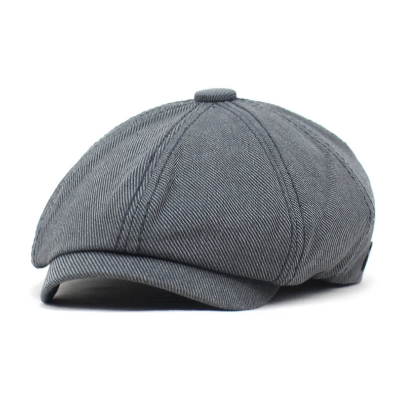 Men's Octagonal Newsboy Hat Cotton Cap French Street Style Gatsby Ivy Cabbie Caps Golf Scally Hat