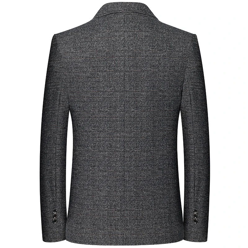 Men's Retro Plaid Suit 2025 High Quality Spring Autumn Leisure Fashion Handsome Business Ironing Top Coat