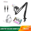 FIFINE Gaming Audio Set Microphone/Mixer/Headset for Streaming Podcasting,Podcast Set for Youtube/OBS/Tiktok/X/VK - AM8/H9/SC3