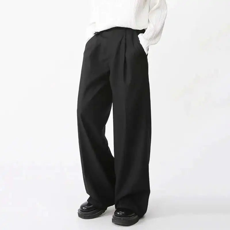 IEFB Men's Wear Spring New Suit Pants Loose Straight Korean Fashion Simple Solid Color Male Casual Trousers Wide Leg 9A6959
