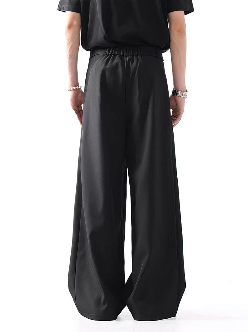 Black Baggy Pants Men Casual Wide leg Work wear Straight Trousers Male Luxury Drape Loose Cool Cargo Pants