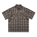 West Coast Chicano Floral Loose Workwear irt Heavyweight Khaki Five-Quarter Sve Hip Hop Sle Embroidered Youth Faion