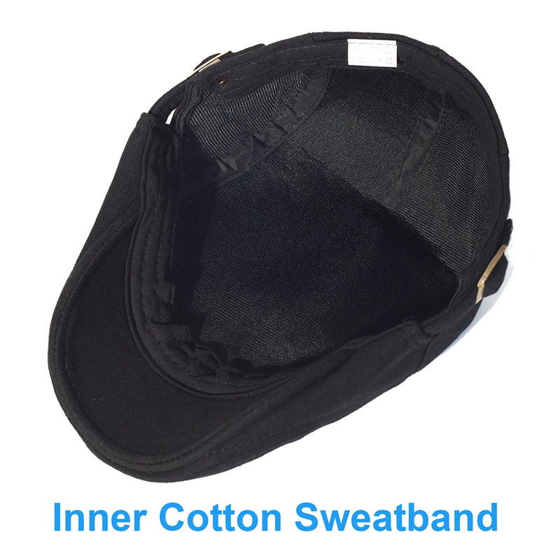 Cotton Adjustable Newsboy Caps Men Woman Casual Beret Flat Ivy Cap Soft Solid Color Driving Cabbie Hats
