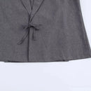 2025 WOMAN Fashion European and American Summer New Style Blended Ultra Simple Style Bow Decoration Suit Coat Outerwear Mujer