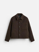 Autumn Winter Men's Jaet ort Collar Long Sve Pearl Wool Texture Men's Outerwear Youth Stand Fit Regular Thin