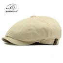 Men's Octagonal Newsboy Hat Cotton Cap French Street Style Gatsby Ivy Cabbie Caps Golf Scally Hat