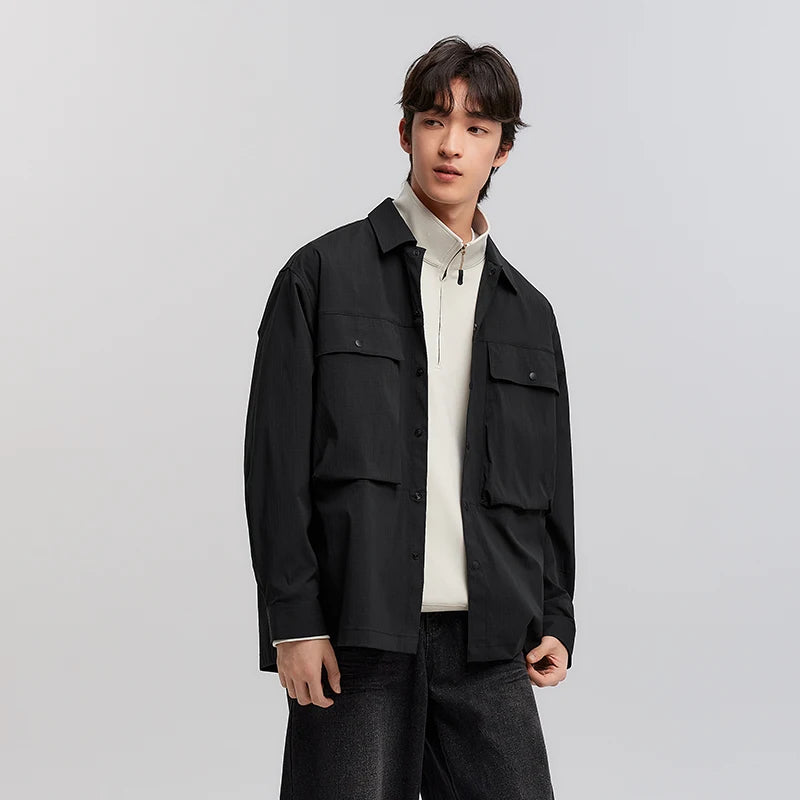 Semir Long Sleeve Shirt Men Workwear Style Textured Jacket 2025 New Spring Oversize Top for Trendy and Comfortable Outfits