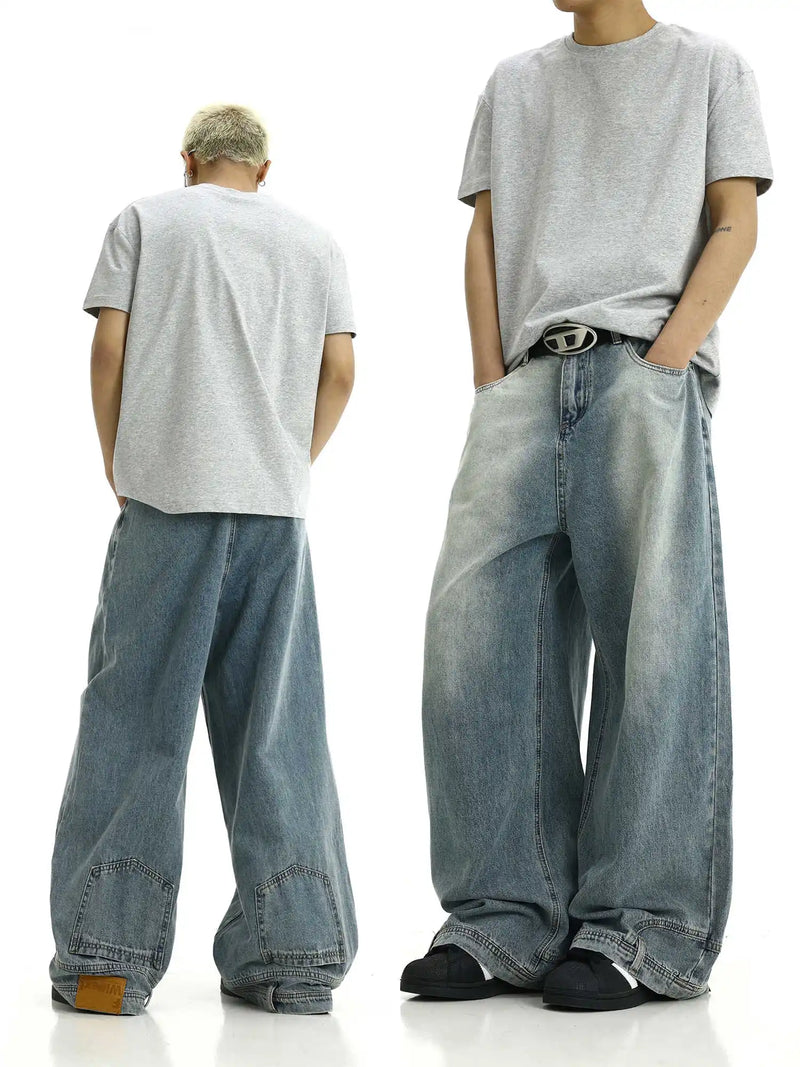 Y2K Men's Baggy Jeans Unisex Trendy Casual Wide-Leg Denim Pants High Street Quality American Style Streetwear Oversize Trousers