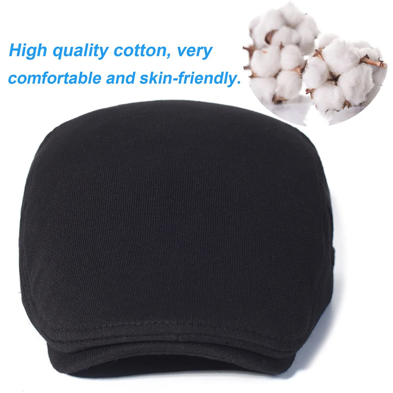 Cotton Adjustable Newsboy Caps Men Woman Casual Beret Flat Ivy Cap Soft Solid Color Driving Cabbie Hats