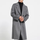 Men's 100% cashmere thick double-sided extended coat, classic and versatile fashion for business and leisure